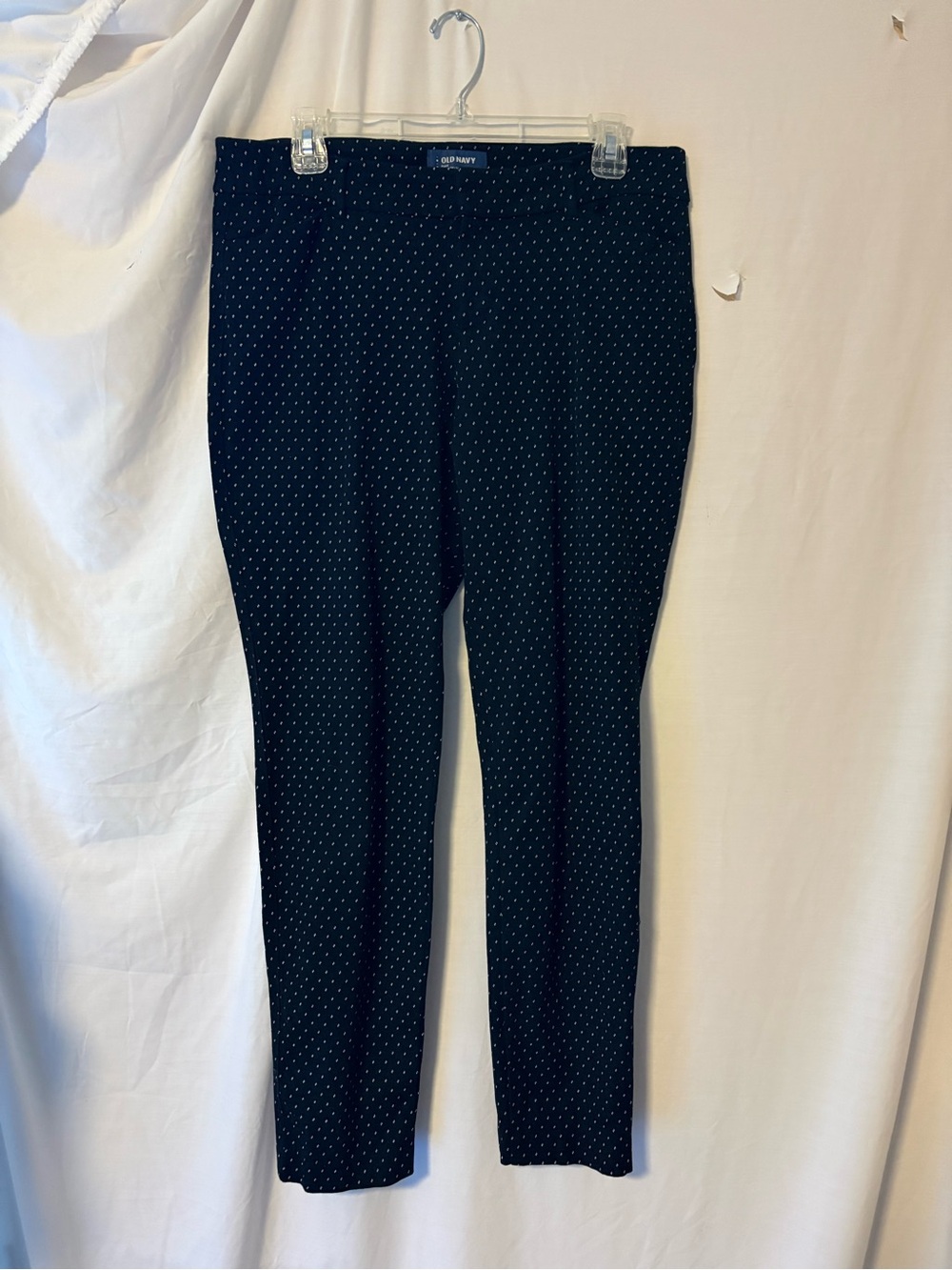 Old Navy Black Pants with White Micro Dot Pattern